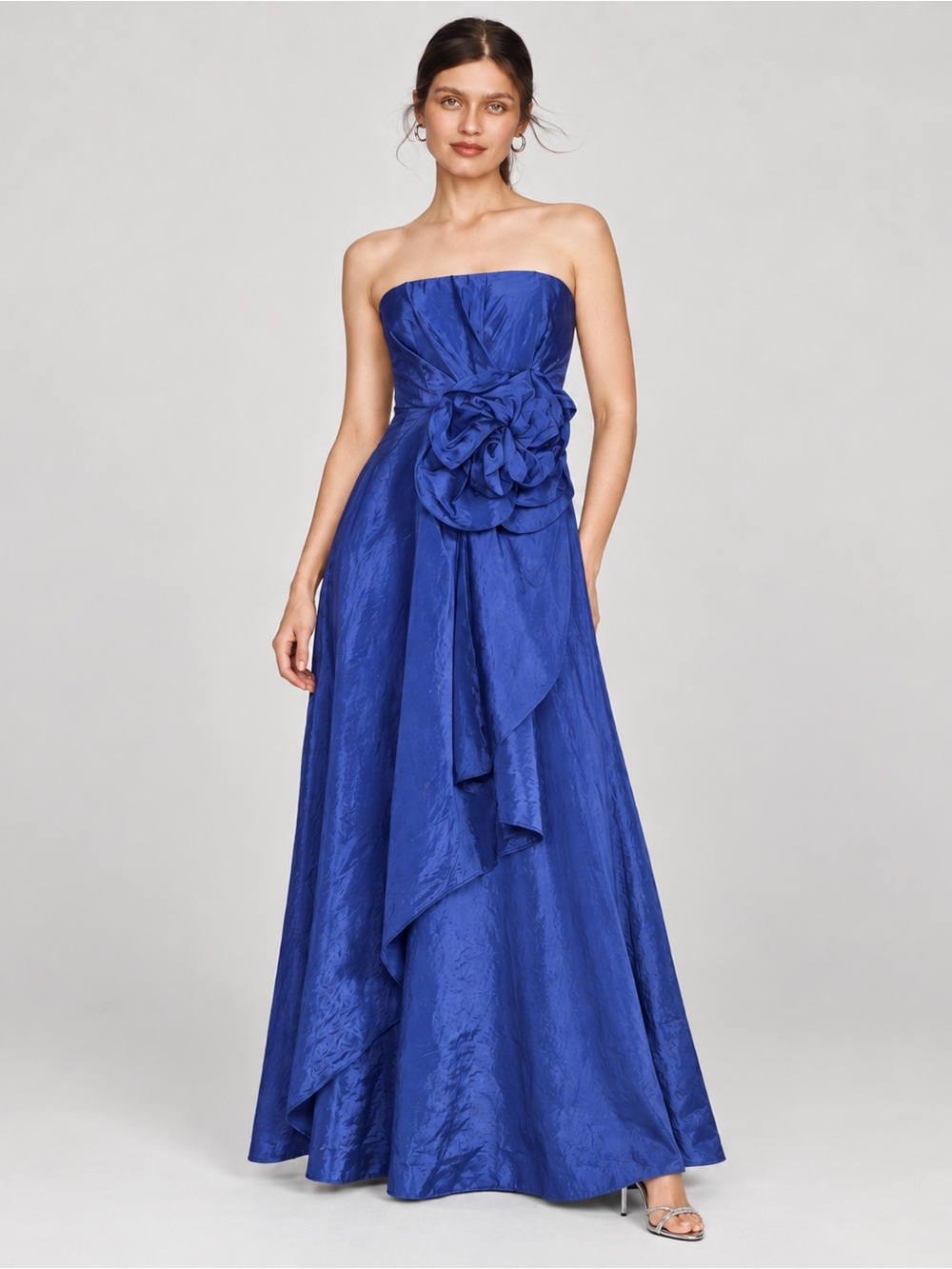 NWT Muse by Marchesa Bluebell Rosette Strapless Textured Organza Dress Sz 4
